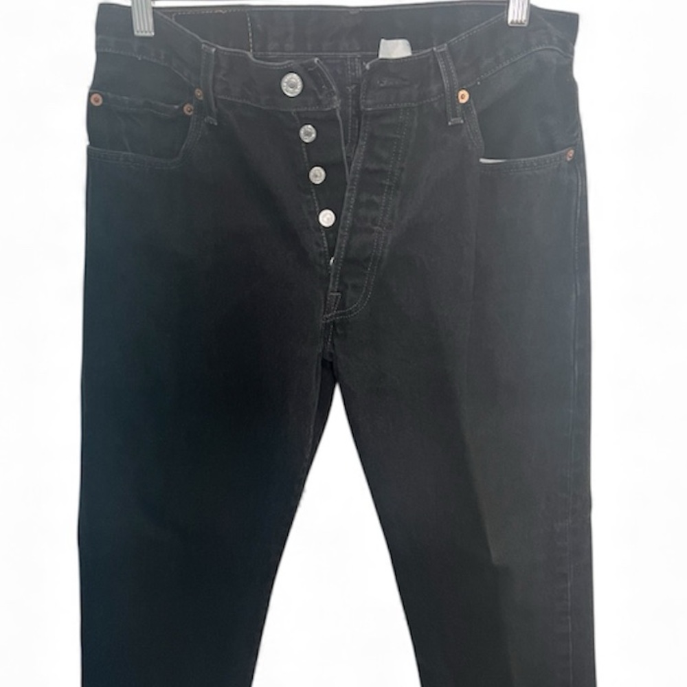Levi's Mens Dark Denim Jeans Buttons Fly 501 W34 L29